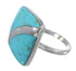 Genuine Sterling Silver Turquoise Jewelry Ring Size 6-1/2 AX79576
